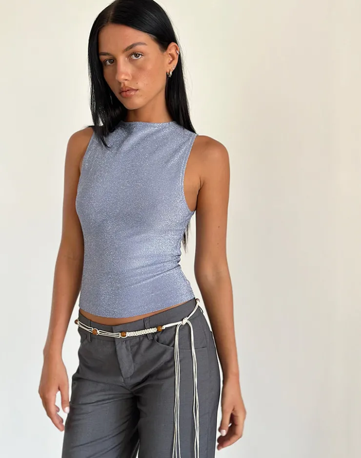 Women Motel Rocks Basic Tops | Vest Tops | Airien Tank Top in Shimmer Blue