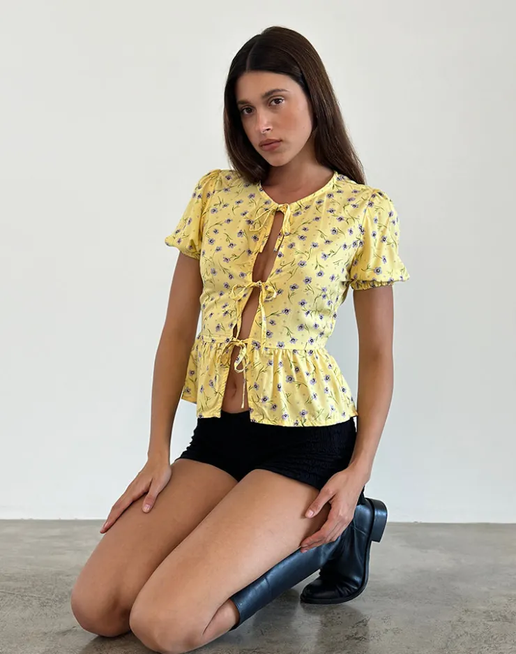 Women Motel Rocks Shirts And Blouses | Printed Tops | Ajasi Blouse in Wild Flower Lemon Drop