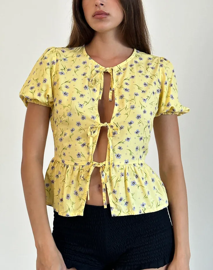 Women Motel Rocks Shirts And Blouses | Printed Tops | Ajasi Blouse in Wild Flower Lemon Drop