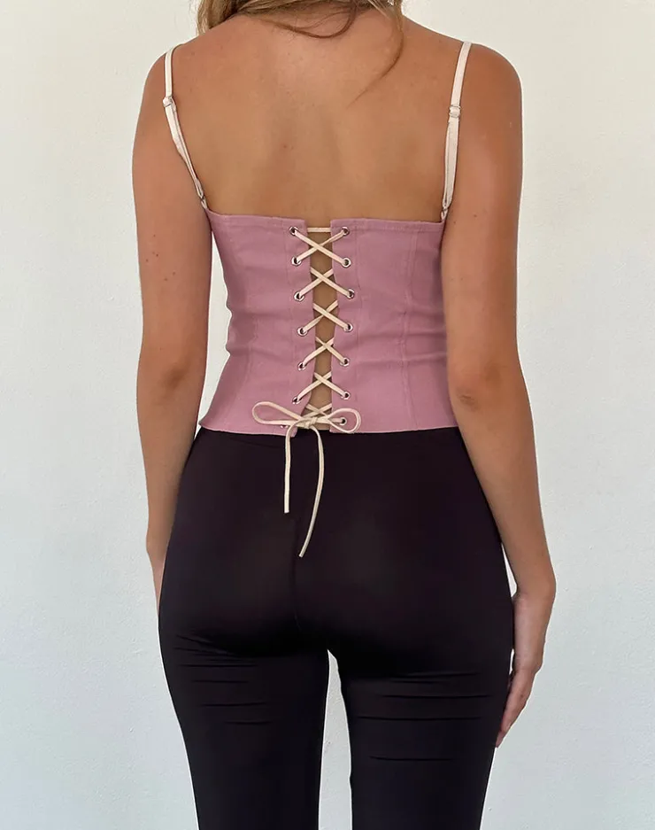 Women Motel Rocks Tailoring | Corset Tops | Alexa Corset Top in Dusky Pink