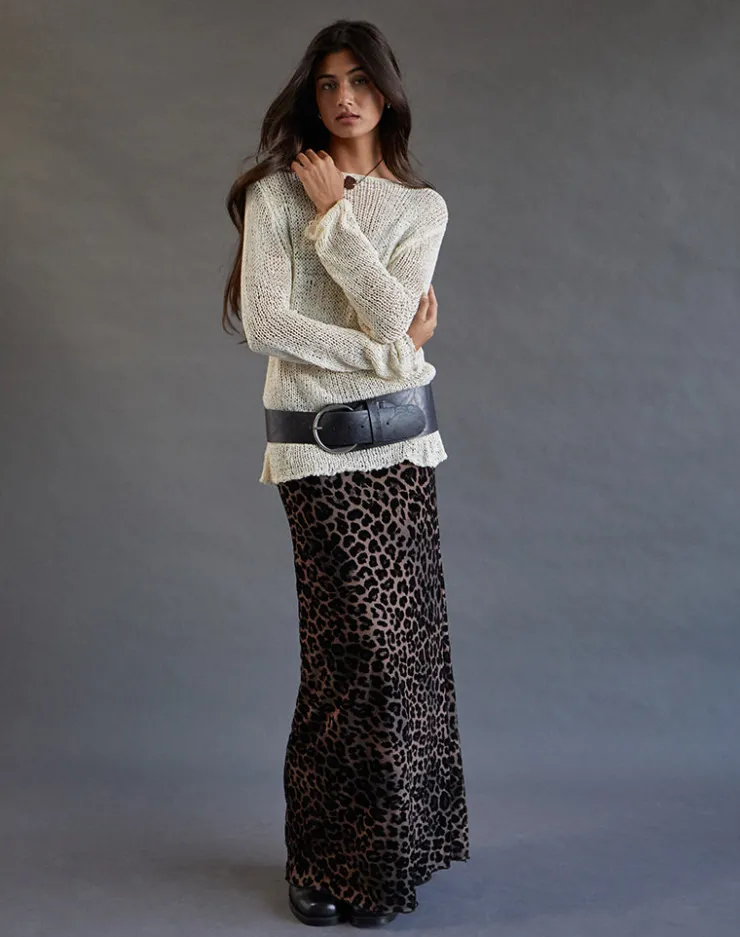 Women Motel Rocks Printed Skirts | Maxi Skirts | Alfreda Maxi Skirt in Flock Mesh Rar Leopard