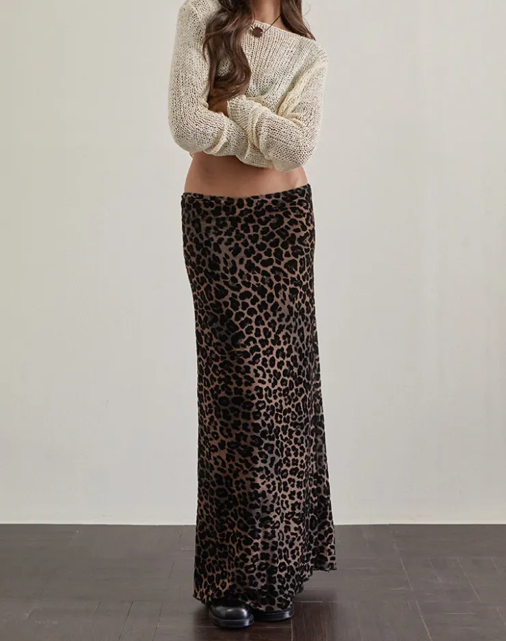 Women Motel Rocks Printed Skirts | Maxi Skirts | Alfreda Maxi Skirt in Flock Mesh Rar Leopard