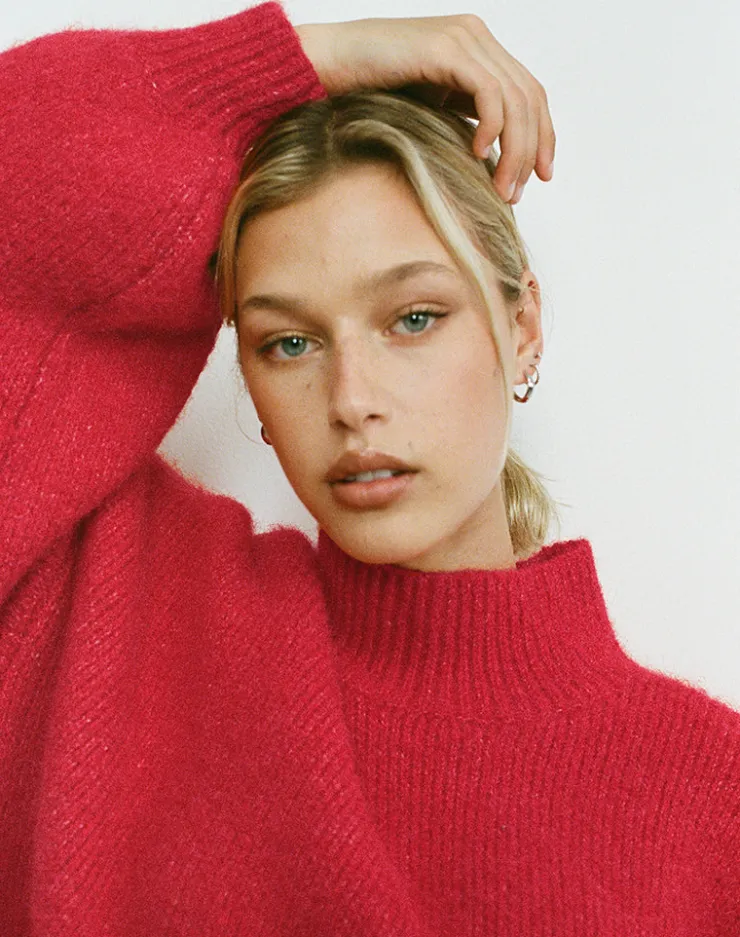 Women Motel Rocks Jumpers | Amato Oversized Jumper in Red