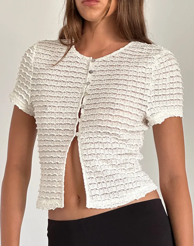 Women Motel Rocks Crop Tops | Anara Top in Crinkle Ivory