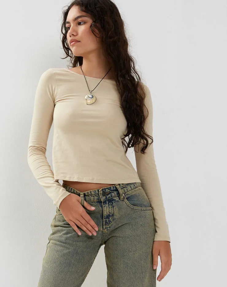 Women Motel Rocks Basics | Basic Tops | Ansita Long Sleeve Top in Coconut Milk