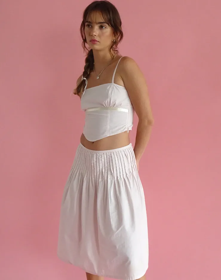 Women Motel Rocks Co-ords | A Line Skirts | Asada Midi Skirt in Light Pink