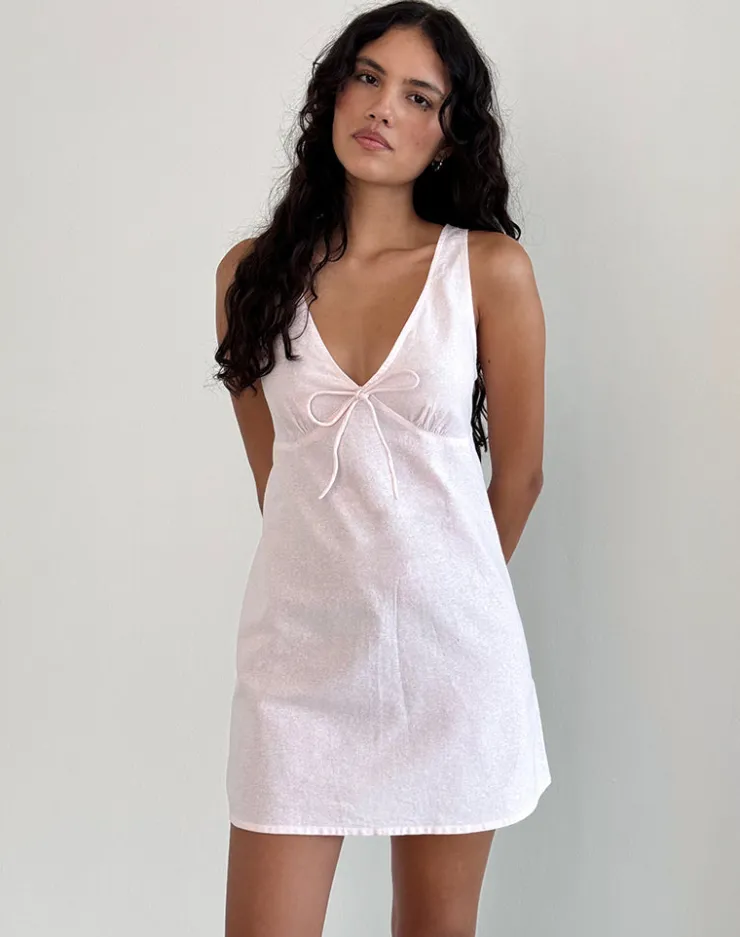 Women Motel Rocks Day Dresses | Mini Dresses | Asatari Tie Front Dress in Light Pink