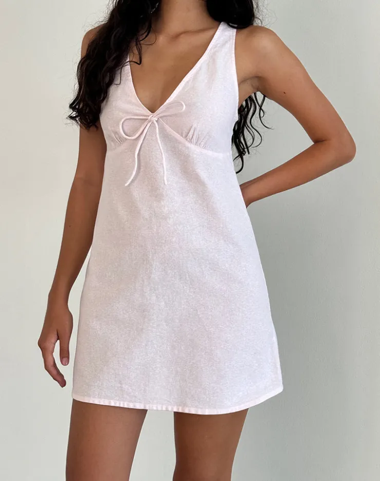 Women Motel Rocks Day Dresses | Mini Dresses | Asatari Tie Front Dress in Light Pink