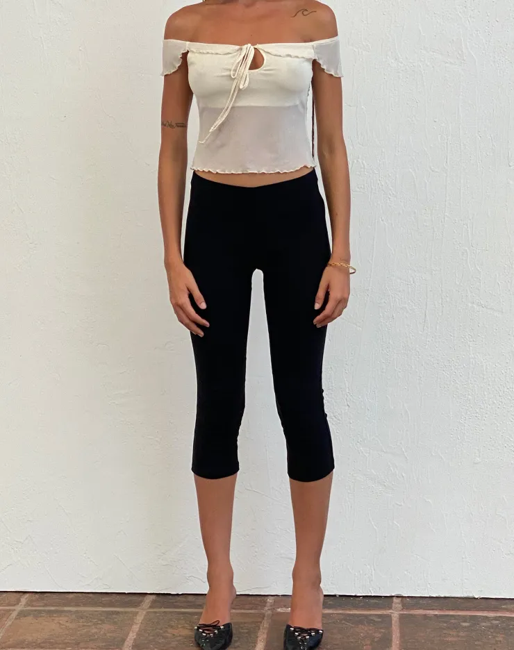 Women Motel Rocks Tailoring | Basics | Asla Cropped Capri Trouser in Stretch Tailoring Black