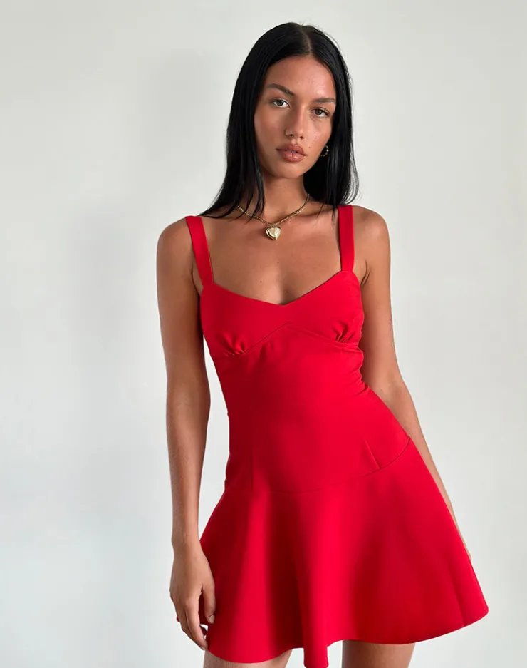 Women Motel Rocks Party Dresses | Mini Dresses | Audra Mini Dress in Red