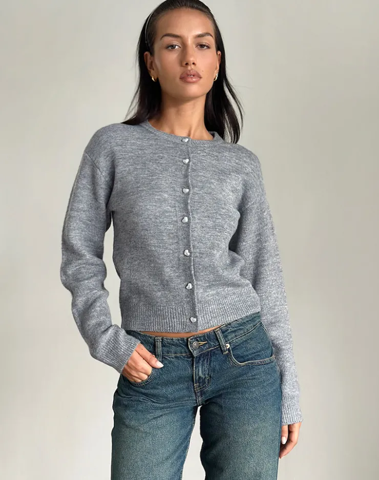 Women Motel Rocks Jumpers | Aura Cardigan in Dusty Grey