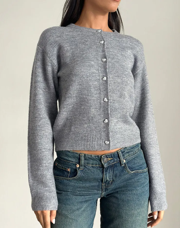 Women Motel Rocks Jumpers | Aura Cardigan in Dusty Grey