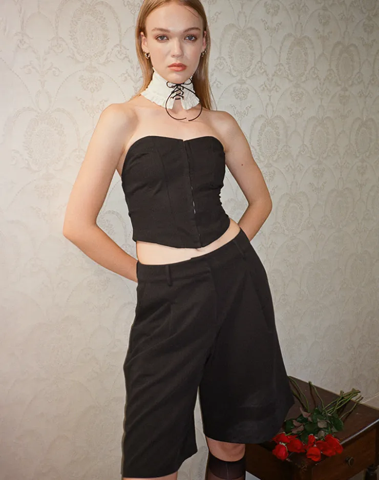 Women Motel Rocks Tailoring | Basics | Ayna Longline Shorts in Tailoring Black