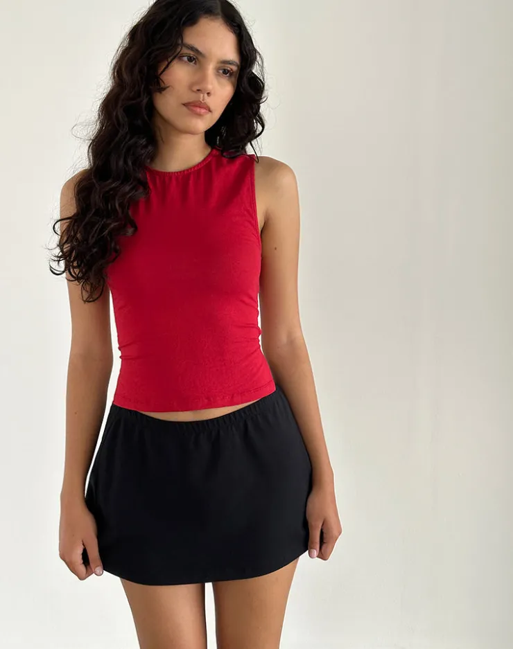 Women Motel Rocks Basics | Basic Tops | Baruna Tie Back Basic Top in Adrenaline Red