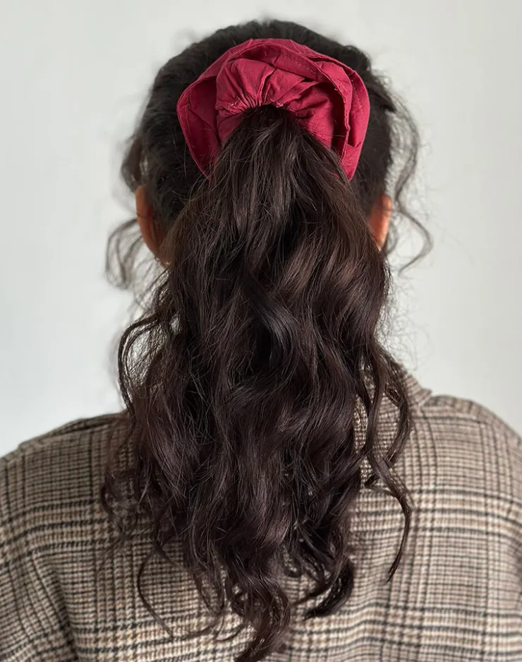 Women Motel Rocks Accessories | Bel Oversized Scrunchie in Adrenaline Red