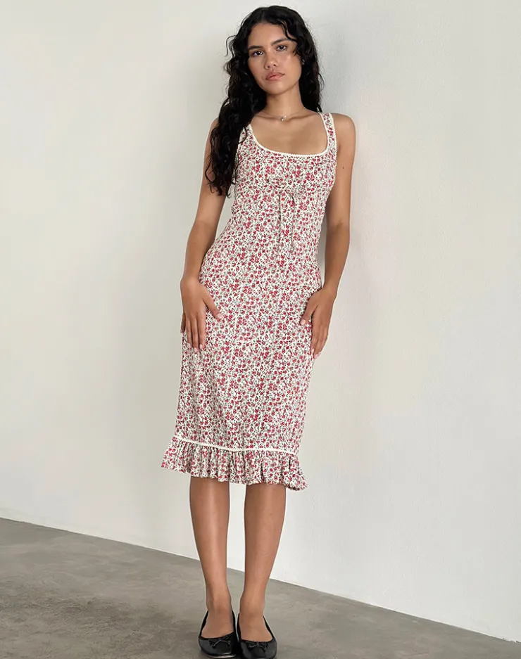 Women Motel Rocks Printed Dresses | Day Dresses | Bila Midi Dress in Pretty Ditsy