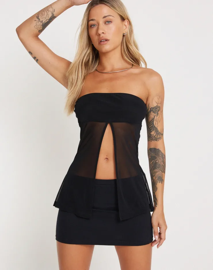 Women Motel Rocks Bandeau Tops | Bilarka Bandeau Top in Black