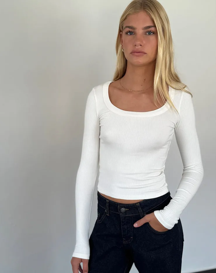 Women Motel Rocks Basics | Basic Tops | Binlo Extra Long Sleeve Top in