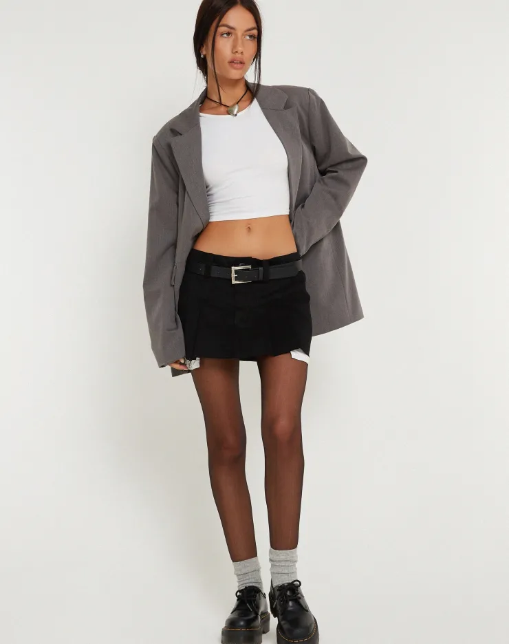 Women Motel Rocks Mini Skirts | Blythe Low Waisted Mini Skirt in Twill Suede