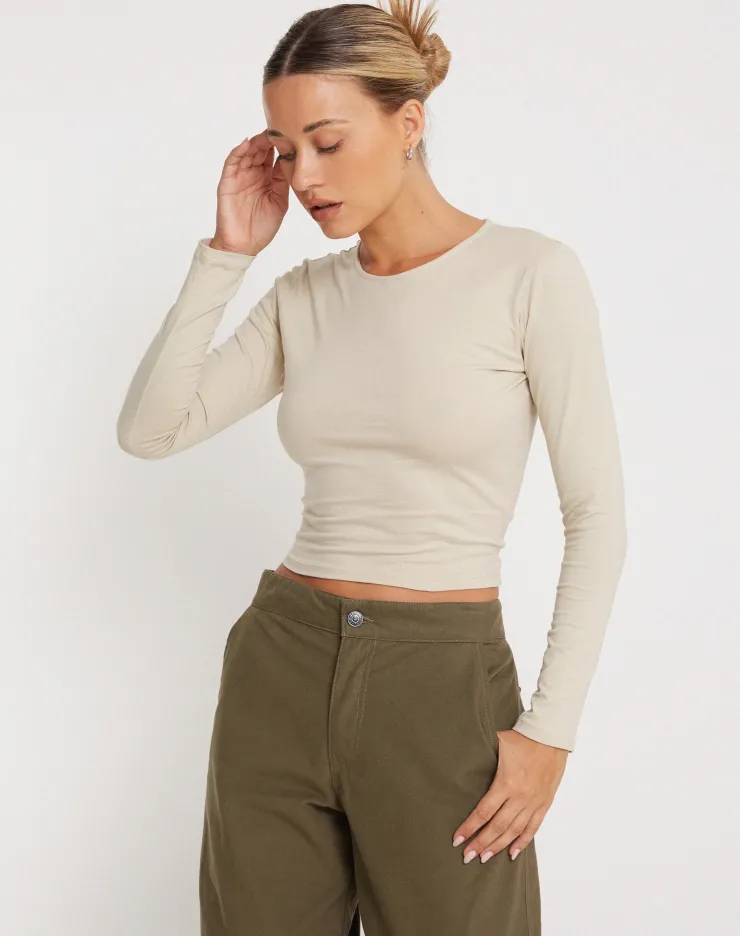 Women Motel Rocks Basics | Bon Long Sleeve Top in Coconut Milk