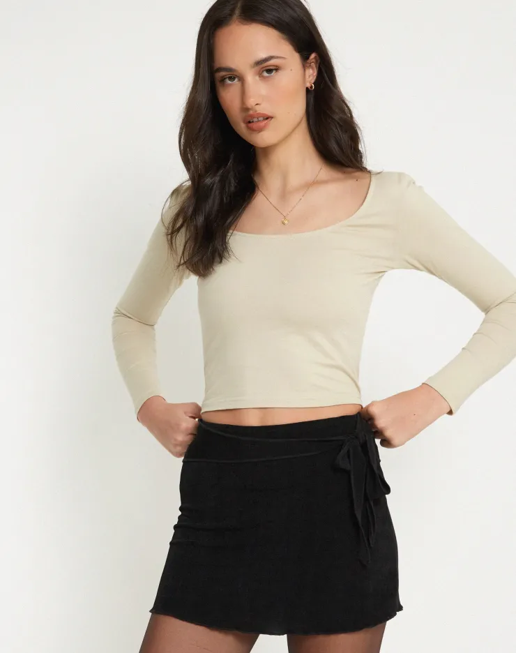 Women Motel Rocks Basics | Bonlo Long Sleeve Top in Coconut Milk