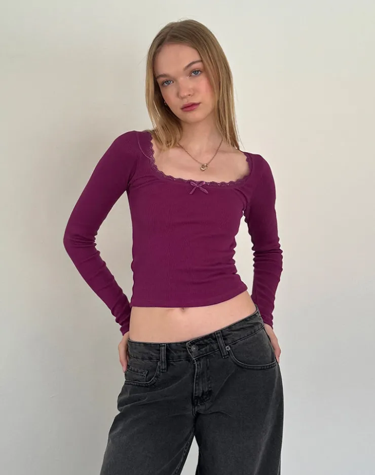 Women Motel Rocks Basics | Basic Tops | Bovita Long Sleeve Ribbed Top in