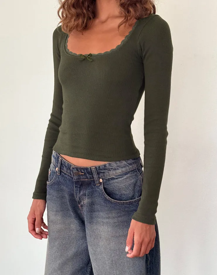 Women Motel Rocks Basics | Basic Tops | Bovita Long Sleeve Ribbed Top in