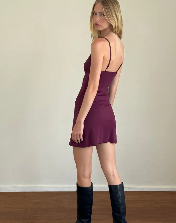 Women Motel Rocks Day Dresses | Bodycon Dresses | Britney Mini Dress in Smooth Slinky Berry