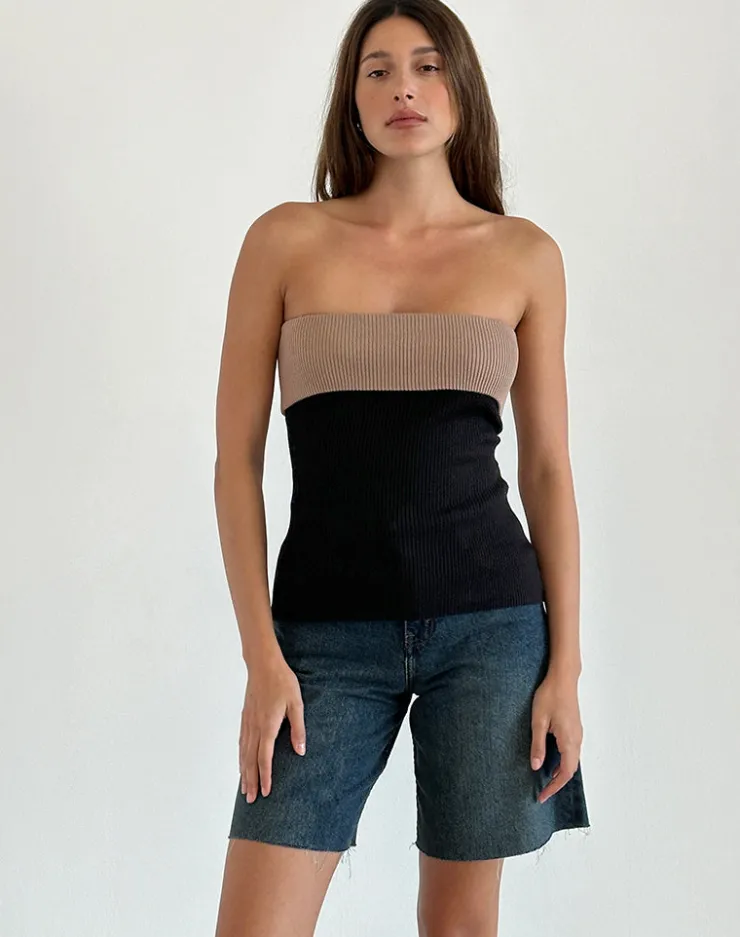 Women Motel Rocks Basics | Basic Tops | Brylee Tube Top in Knit Black