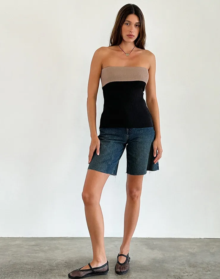 Women Motel Rocks Basics | Basic Tops | Brylee Tube Top in Knit Black