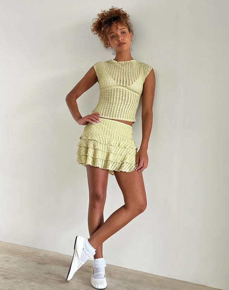 Women Motel Rocks Co-ords | A Line Skirts | Carlota Mini Skirt in Crinkle Sage