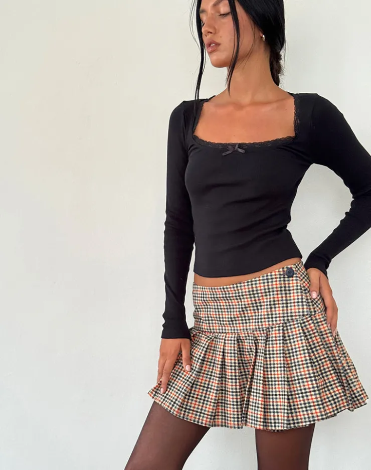 Women Motel Rocks A Line Skirts | Pleated Skirts | Casini Mini Skirt in Country Check