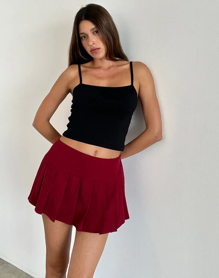 Women Motel Rocks Tailoring | A Line Skirts | Casini Mini Skirt in Soft Tailoring Burgundy