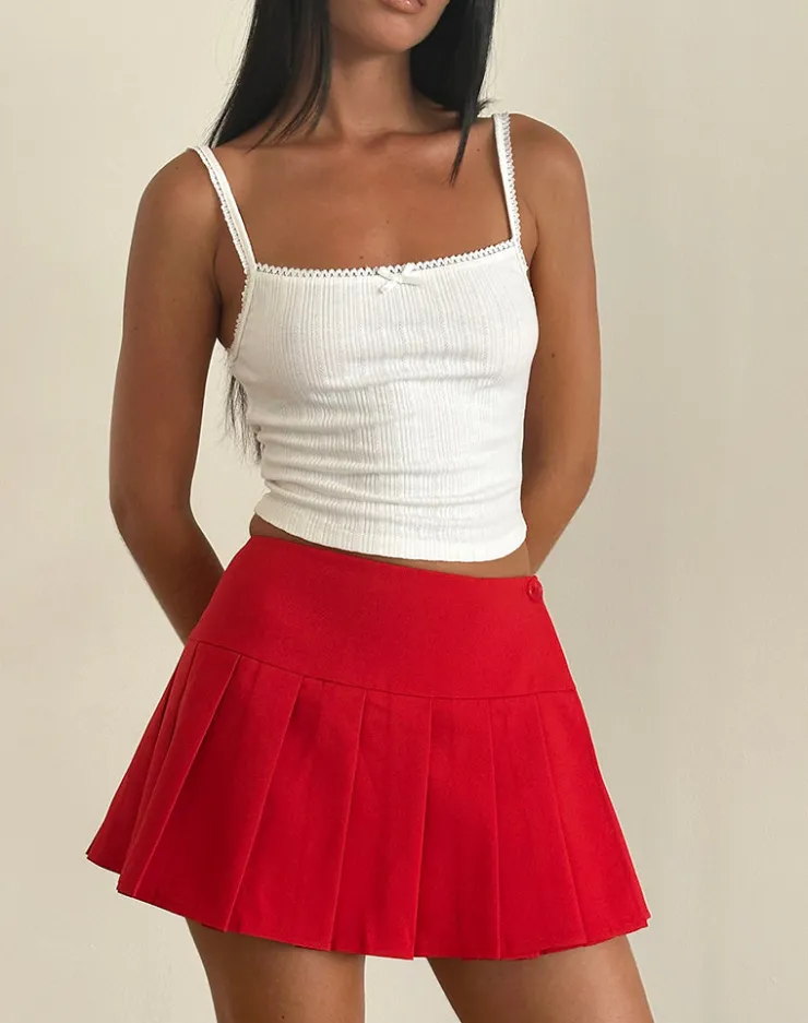 Women Motel Rocks Tailoring | A Line Skirts | Casini Mini Skirt in Soft Tailoring Red