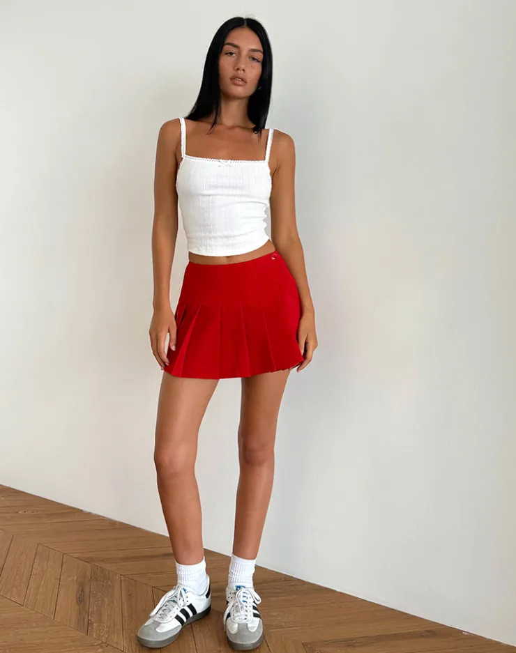 Women Motel Rocks Tailoring | A Line Skirts | Casini Mini Skirt in Soft Tailoring Red