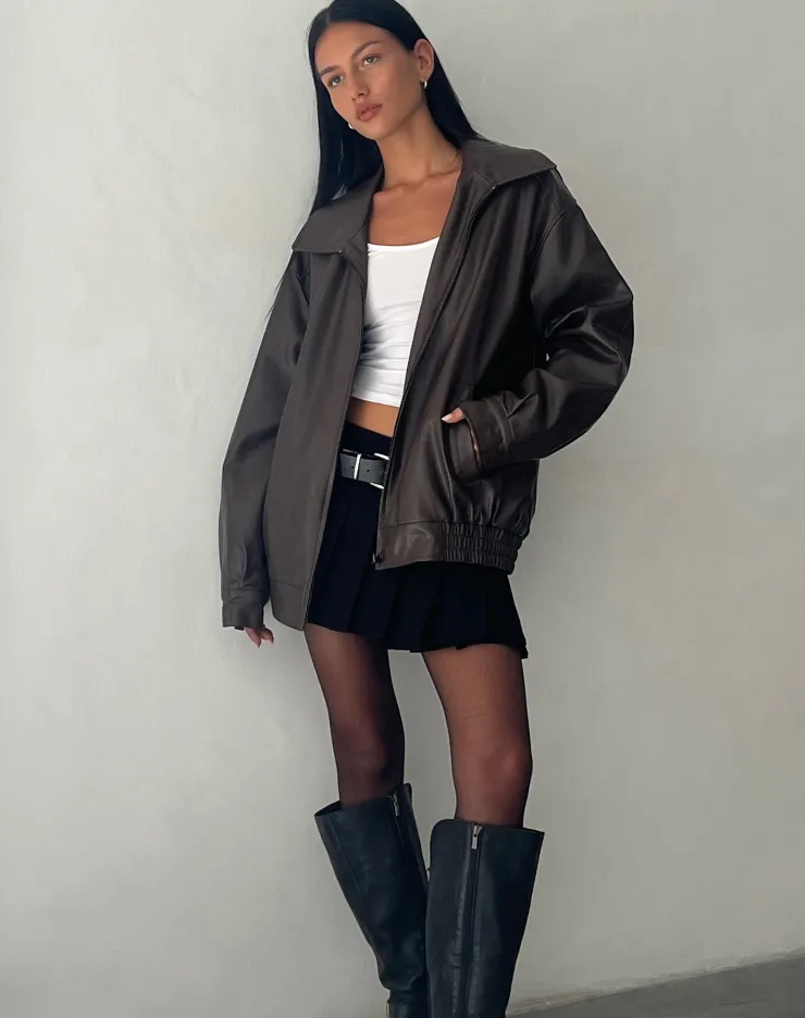 Women Motel Rocks Pu Jackets | Jackets | Cavita Jacket in PU Bitter Chocolate