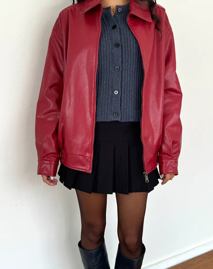 Women Motel Rocks Pu Jackets | Jackets | Cavita PU Jacket in Blood Red