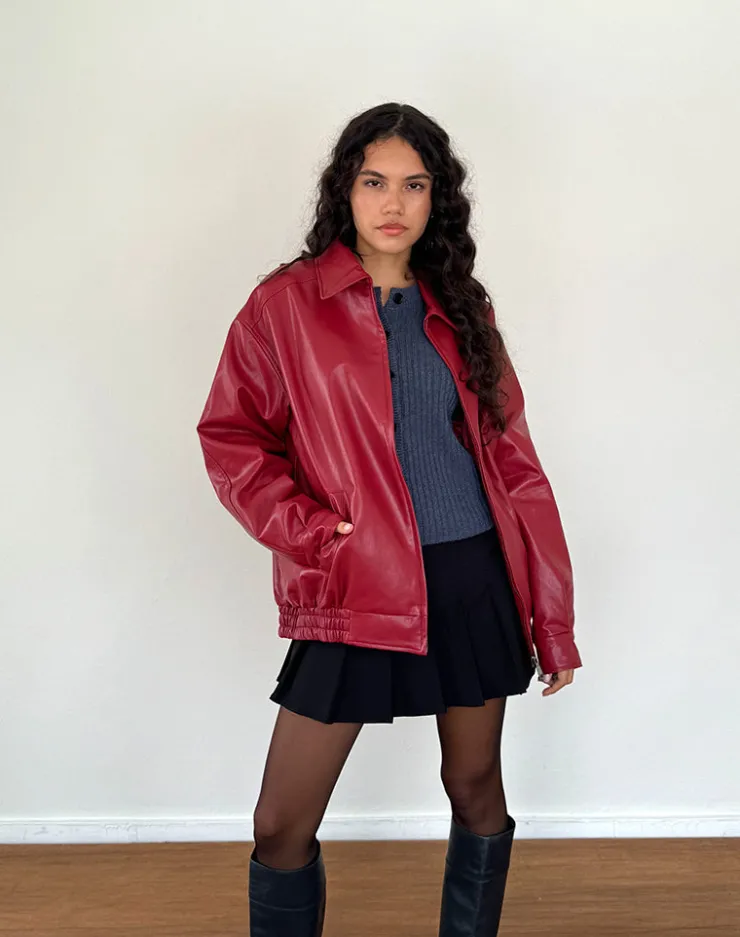 Women Motel Rocks Pu Jackets | Jackets | Cavita PU Jacket in Blood Red