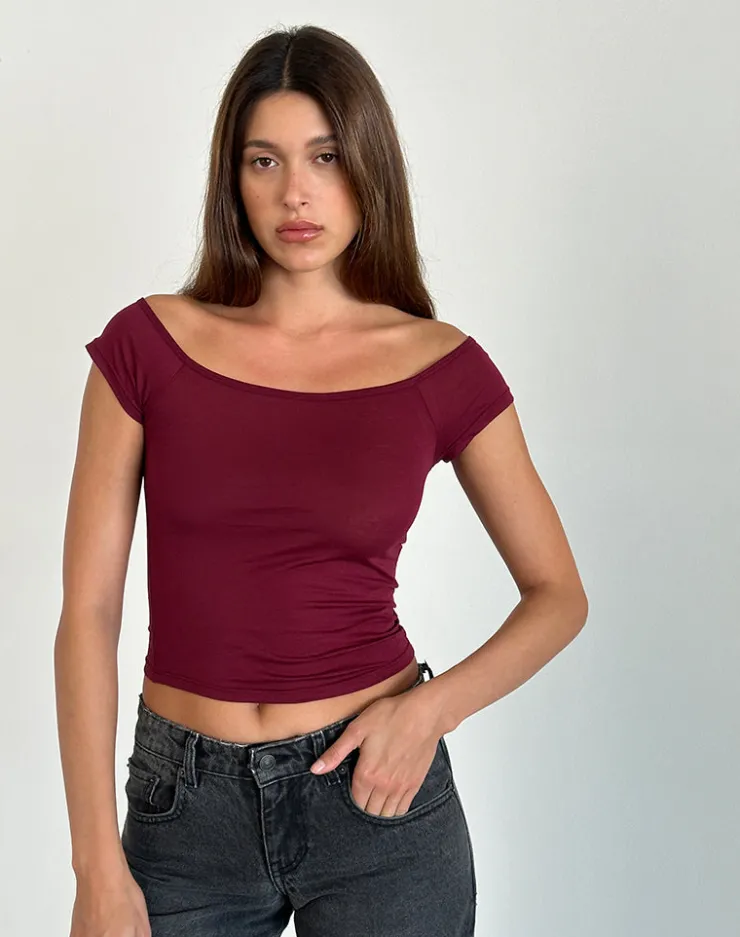 Women Motel Rocks Basic Tops | Charya Off Shoulder Top in