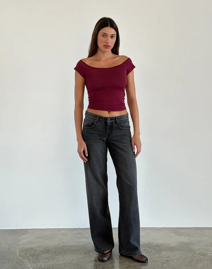 Women Motel Rocks Basic Tops | Charya Off Shoulder Top in