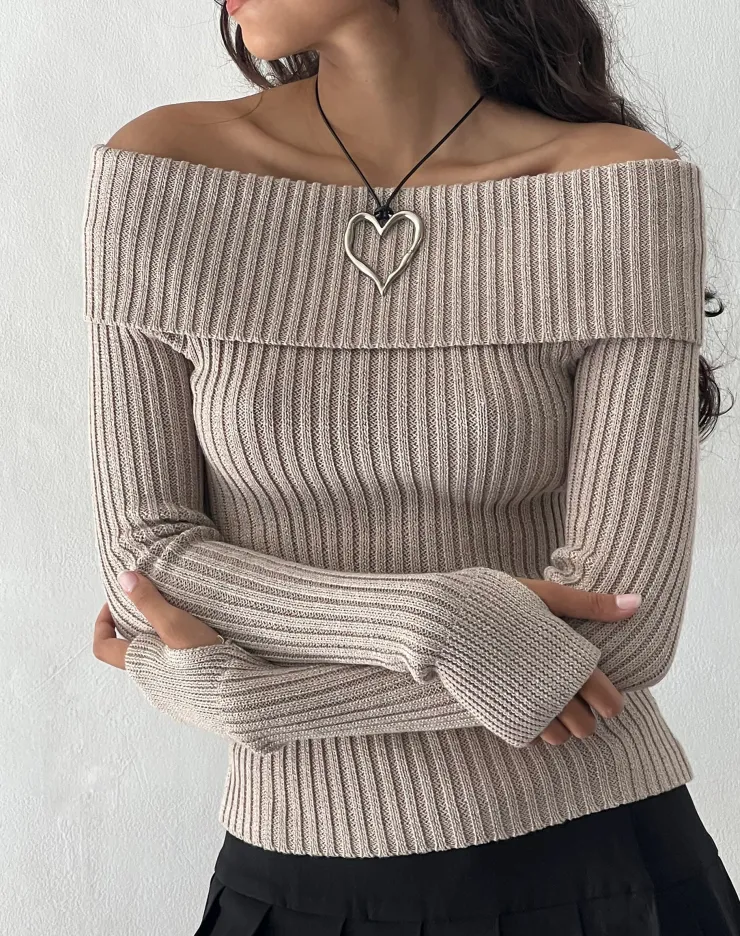 Women Motel Rocks Long Sleeve Tops | Circe Off-Shoulder Long Sleeve Knit Top in