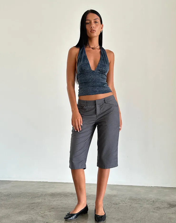 Women Motel Rocks Halterneck Tops | Going Out Tops | Cosimo Halterneck Top in Midnight Shimmer