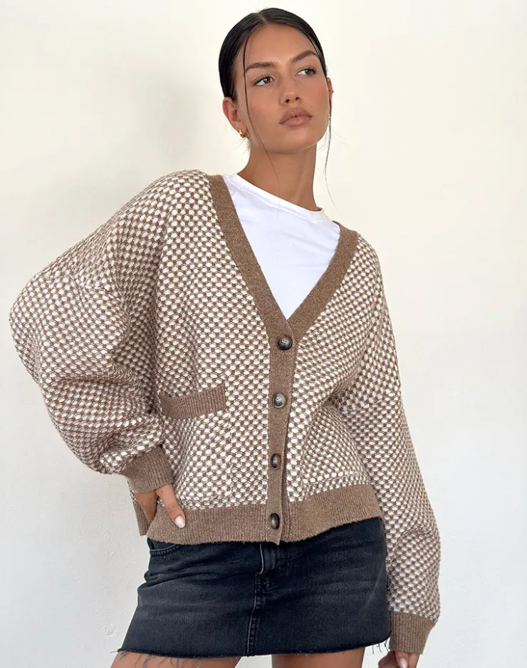 Women Motel Rocks Cardigans | Danov Cardigan in Brown Gingham