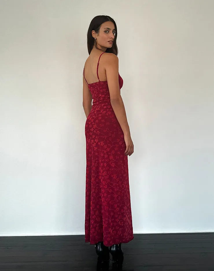 Women Motel Rocks Printed Dresses | Day Dresses | Darsih Cami Maxi Dress Red Grunge Floral Flock