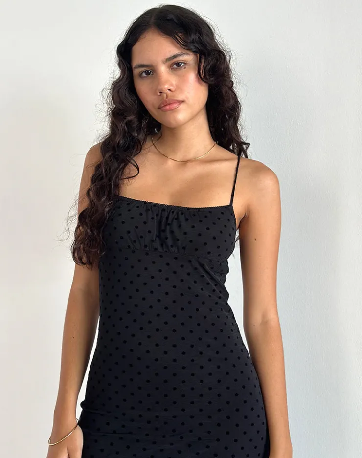 Women Motel Rocks Party Dresses | Maxi Dresses | Darsih Maxi Dress in Basic Polka Black Flock