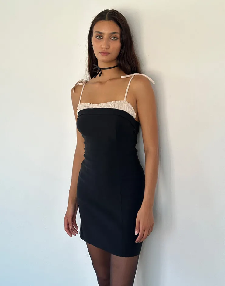 Women Motel Rocks Basics | Day Dresses | Daruka Mini Dress in Satin Black