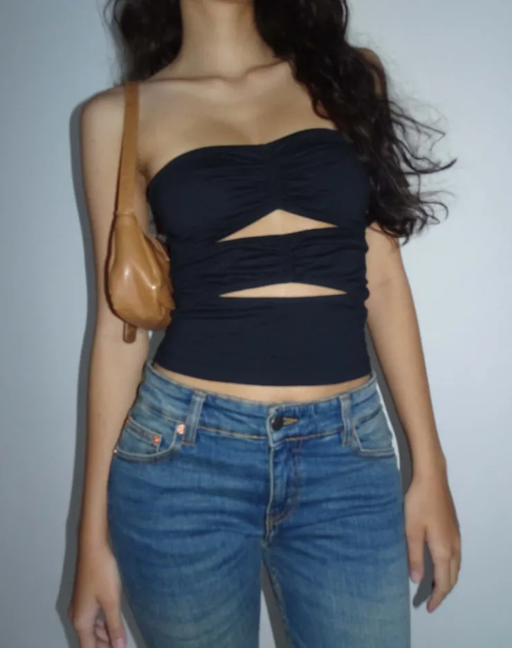 Women Motel Rocks Basics | Dayu Bandeau Crop Top in