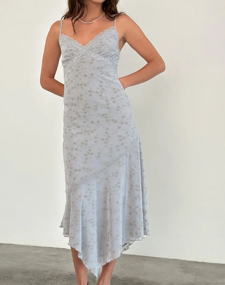 Women Motel Rocks Printed Dresses | Day Dresses | Devon Midi Dress in Flock Chic Petals Grey