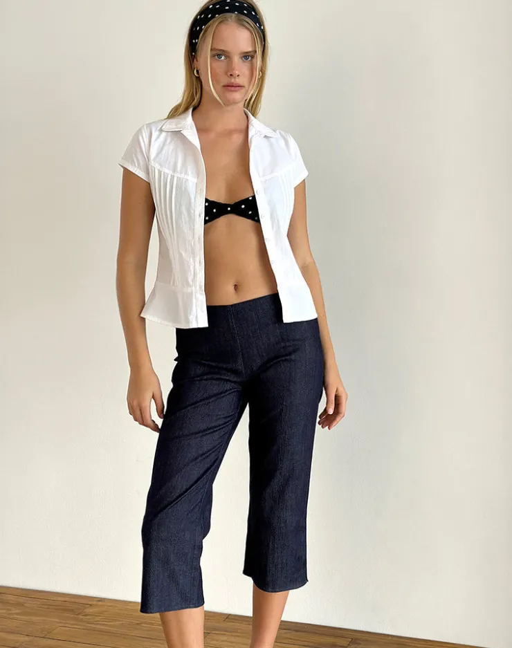 Women Motel Rocks Basics | Diran Capri Trouser in Chambray Indigo