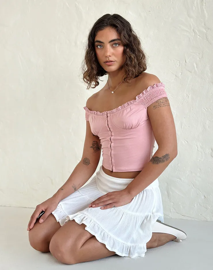 Women Motel Rocks Going Out Tops | Dovica Corset Top in Pink Lady